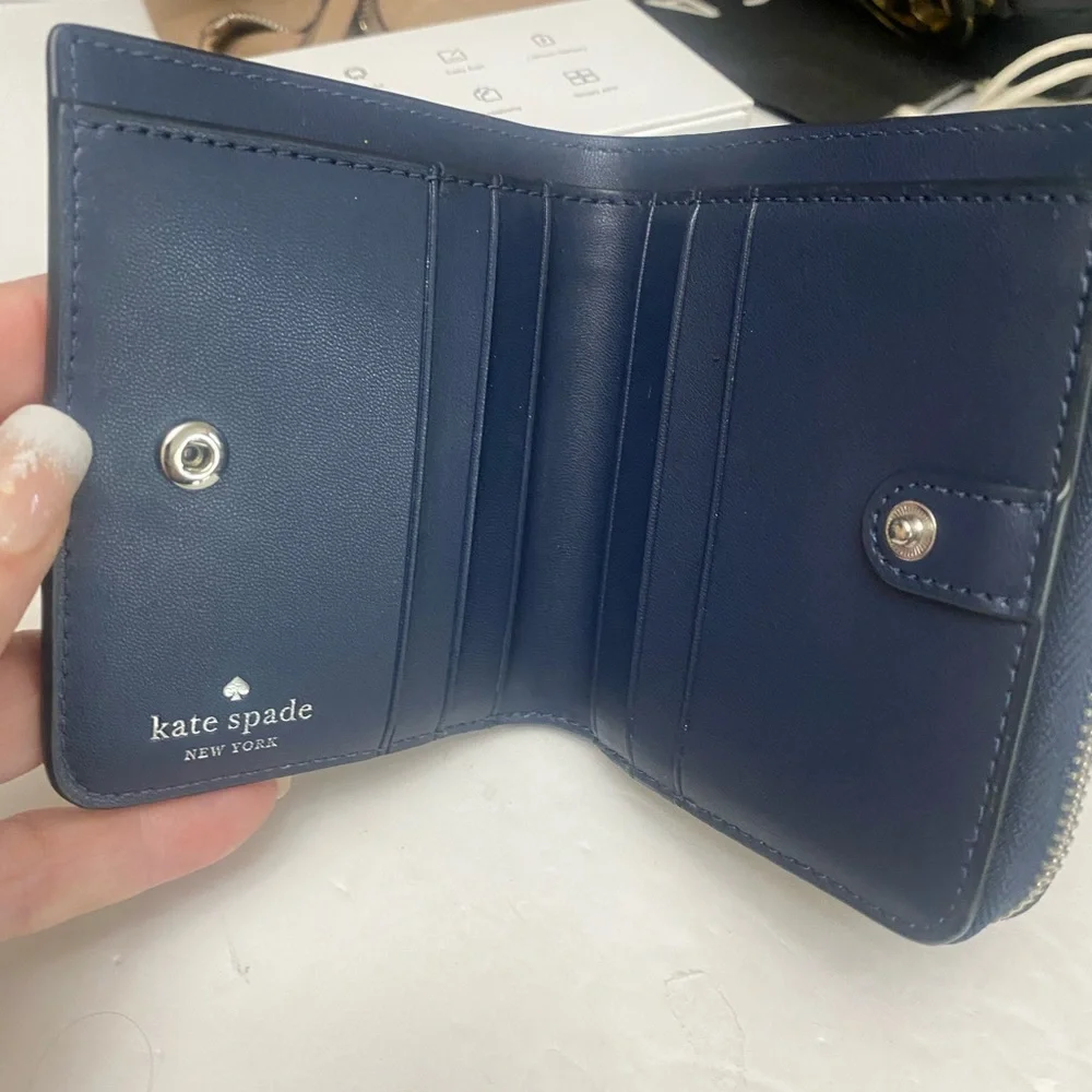 Kate Spade Midnight Blue Bi Fold Compact Wallet
